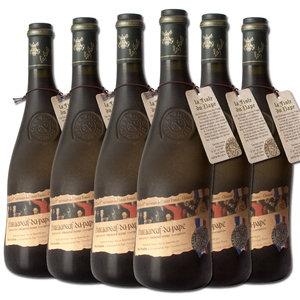 复古磨砂瓶歪脖子红酒芙华教皇新堡红葡萄酒chateauneufdupape