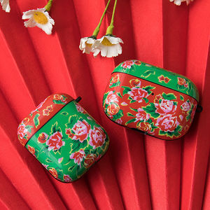 适用于airpodspro保护套一体式东北大花纹airpods保护壳小众防丢创意