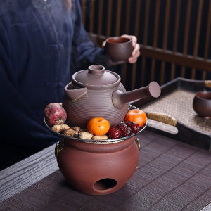 围炉煮茶壶陶瓷复古室内炭火煮茶器炉子烤火取暖炭烧炉耐热玻璃壶
