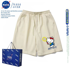 NASA联名哈喽hellokitty休闲五分裤男女夏季学生宽松高腰运动短裤