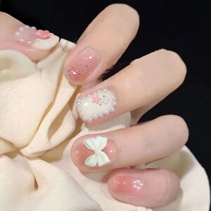 泫雅风可爱美甲贴片 ins网红同款春日花花清新简约少女小花假指甲