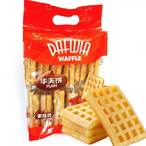 达夫佳华夫饼华夫格子328g袋装鸡蛋味原味家庭休闲小零食点心包邮