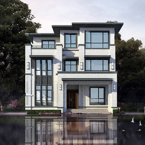 c314新款三层网红新中式别墅设计图纸乡村自建房小洋楼建筑施工图