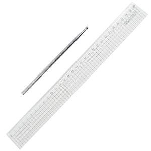 蝴蝶牌30cm网眼槽尺界尺带铝制金属杆毛笔画直线工具工笔绘画专用