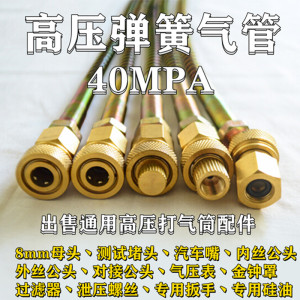 高压打气筒配件30mpa打气机零件30mpa通用螺纹高压气管40气嘴包邮