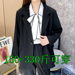 特大码西装外套女300斤胖mm200春秋西服套装显瘦正装工作服职业装