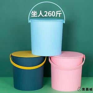 迷你小桶带盖塑料水桶有盖塑料桶手提钓鱼桶洗澡桶家用米桶储水用