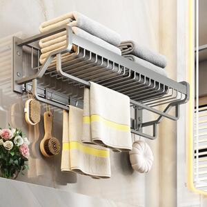 毛巾架多人用浴室置衣架放衣服轻奢风创意厕所挂架卫生间免打孔