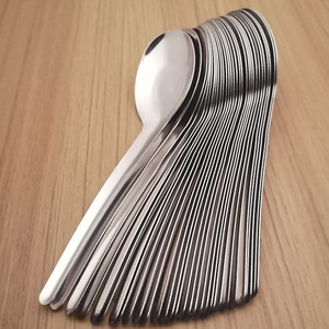 长柄大勺饭店食堂学生学校小铁调羹金属匙羹商用汤勺短柄饭勺子长