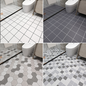 卫生间地贴防水防滑加厚浴室淋浴房pvc地板自粘地砖专用翻新改造