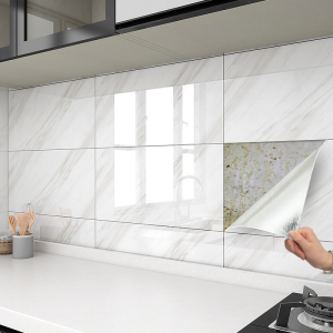 加厚厨房防油贴纸自粘防水防潮墙纸墙壁翻新防火耐高温瓷砖墙贴纸