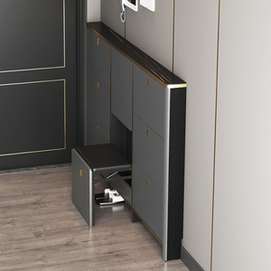 超薄鞋柜可坐式一体实木翻斗家用门口入户门外轻奢极窄13cm玄关柜