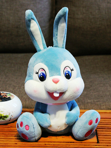 可爱兔子毛绒玩具公仔兔兔玩偶儿童蓝色布娃娃女孩粉色睡觉抱枕