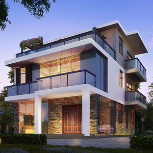 3190 现代风别墅洋房设计图纸三层楼豪华农村自建房设计图效果图