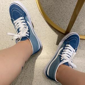 万斯mid中帮蓝色