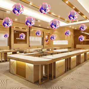 店铺吊顶装饰商场珠宝店橱窗场景氛围布置创意金店天花板吊饰挂饰