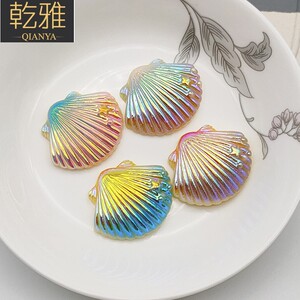 树脂手机壳diy材料彩色美人鱼小贝壳玩具冰箱贴装饰品工艺品摆件