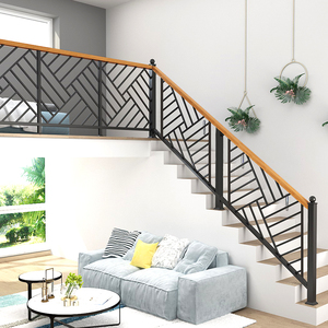 铁艺楼梯扶手实木阁楼栏杆室内家用走廊围栏飘窗阳台护栏简约现代