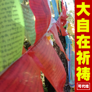 大自在祈祷文经幡 佛教密宗全红色风马旗经旗龙达旗结缘 至善佛学