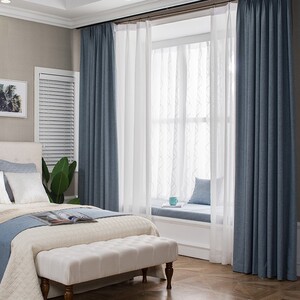 窗帘两层分开双层现代客厅挂钩式简约轻奢卧室遮光温馨高档大气