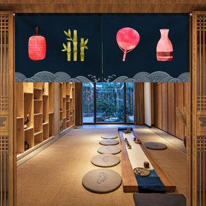 定制日式布艺门帘店铺门头帘厨房挂帘横帘半帘隔断帘遮挡布帘暖帘