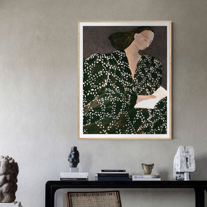 mt原创手绘《理想佳人》客厅抽象油画玄关装饰画北欧人物手工挂画