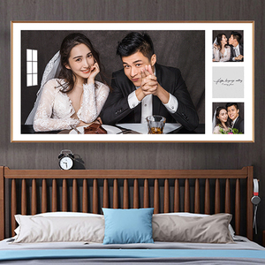 婚纱照相框挂墙放大铝合金大尺寸制作卧室结婚照相片组合套装定制