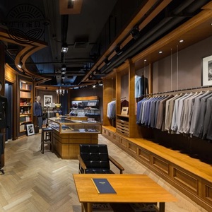 定制男装展柜木质服装店衬衫展示架精品西装领结陈列柜货架中岛柜