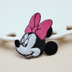 新店49包邮,日本迪士尼卡通disney米奇侧脸米老鼠刺绣布贴补丁贴