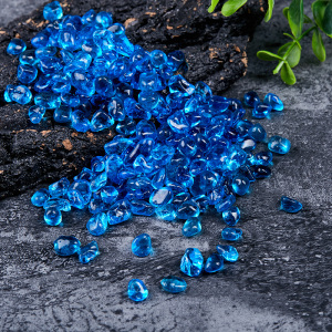 七彩琉璃碎石客厅水族鱼缸装饰铺底花盆造景石摆件蓝色玻璃小石子