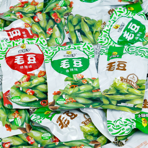 章鸭子毛豆香辣味500g【约20包】休闲麻辣小吃零食下饭菜卤味熟食