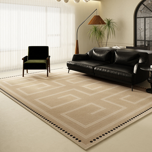 亚麻色地毯客厅高级轻奢美式家用沙发茶几毯摩洛哥异域卧室地垫