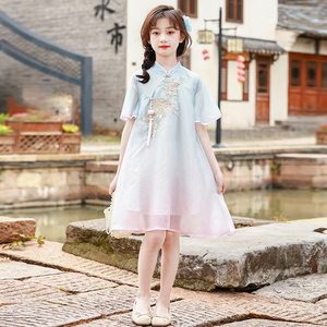 女童夏装连衣裙2024新款中国风旗袍裙子夏季清凉网红儿童仙气汉服