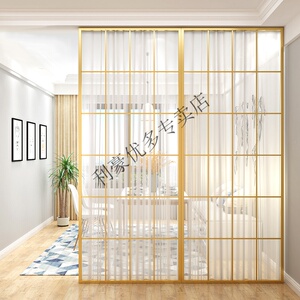 北欧卧室隔断墙房间客厅屏风铁艺玄关轻奢装饰镂空入户办公室家用