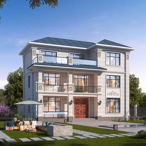 c904三层欧式豪华农村自建房设计图纸二层半楼房网红别墅建筑施工