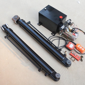 24v半挂车平板车工程车挖掘机拖车爬梯改装电动液压泵站油缸油顶