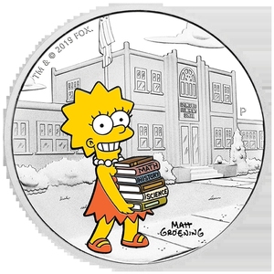 辛普森家族 丽莎·辛普森(lisa simpson)2019 精制银币限量正版