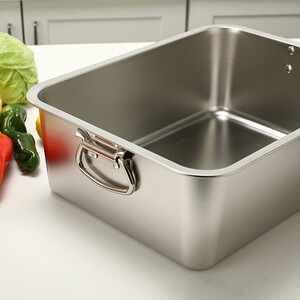 特大不锈钢农村大铁盆商用超大号铁盆长方形加深加厚大盆子和面盆