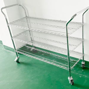 仓库电商分拣车物流不锈钢手推车拉货车物料车间周转车移动小推车