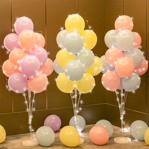 马卡龙加厚气球地飘立柱彩色多款桌飘儿童生日装饰品场景布置汽球