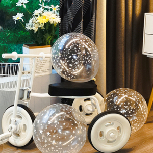 透明印花星星气球儿童生日快乐派对乳胶加厚汽球婚房装饰布置用品