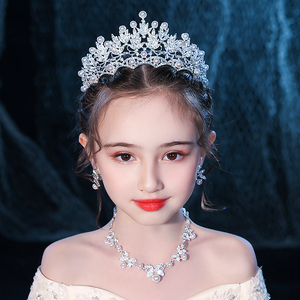 韩版儿童皇冠头饰白雪公主可爱女童生日水晶王冠小孩礼盒套装发箍