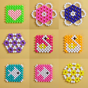 手工串珠果盘diy材料包编织隔热杯垫亚克力散珠子摆件家居工艺