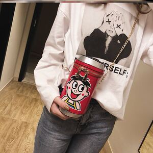 抖音牛奶包斜跨包小包包可爱同款零钱包搞怪零食斜挎包旺仔