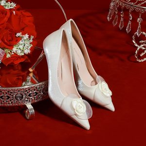 归艺主婚纱婚鞋夏季女白色新娘鞋2024年新款小众高级感婚礼高跟鞋
