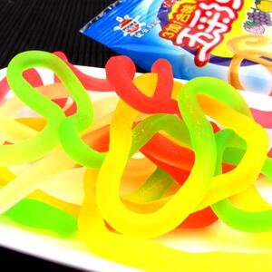 蔡饼世家淘宝彩虹跳绳qq软糖儿童趣味糖果8090后经典怀旧零食哄娃