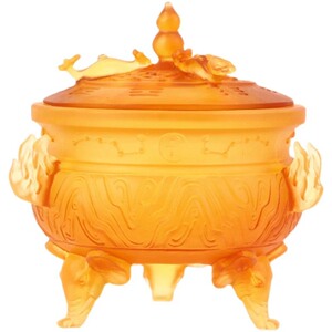 卧室客厅时尚高档桌面琉璃摆件 民族风祝福送礼九运宝盒