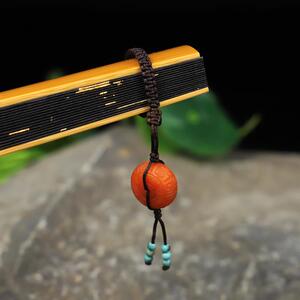 施贵妃通用折扇扇扣扇箍扇坠手工编织文玩折扇挂件南红玛瑙挂件