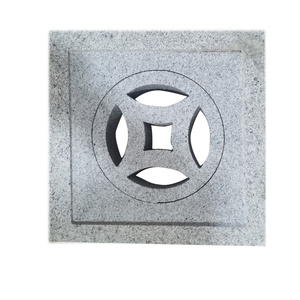 大理石头五帝铜钱地漏下水道篦子雕刻庭院花岗岩铺地踏步浮雕刻字