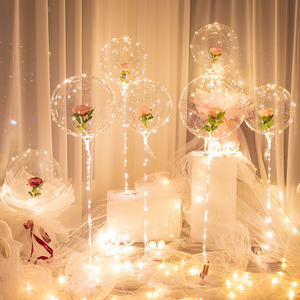 网红玫瑰花气球520情人节波波球生日装饰品求婚室内布置表白发光